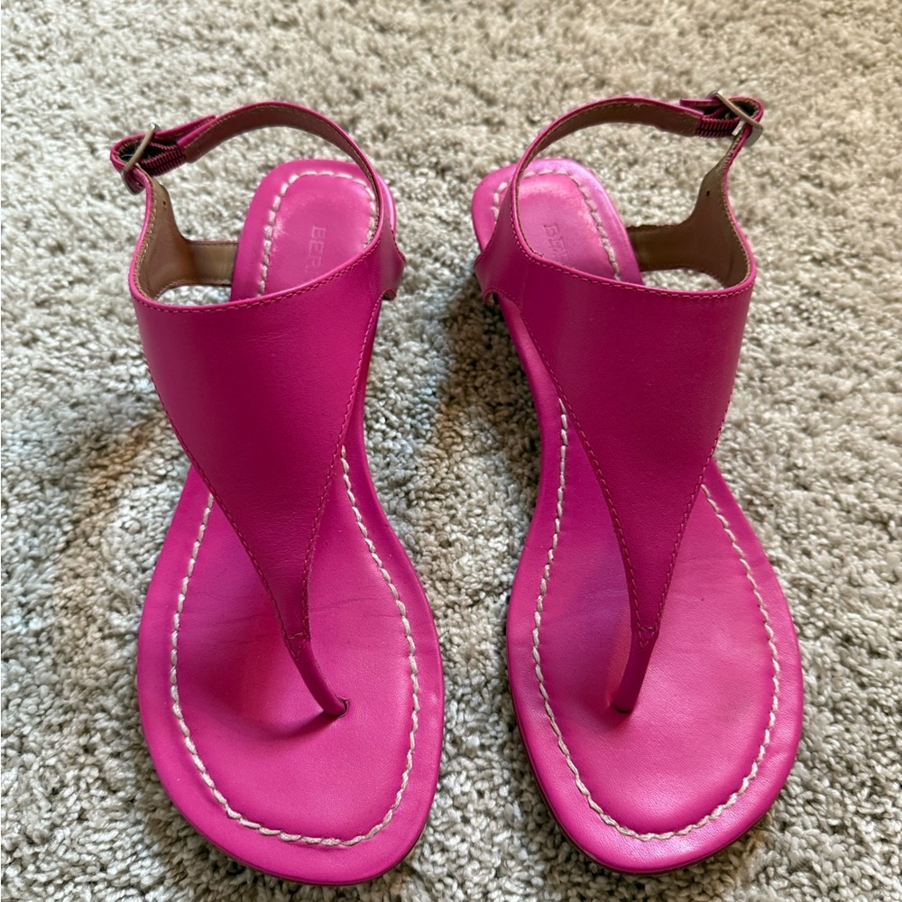 Beautiful Bernardo Pink Leather Sandals